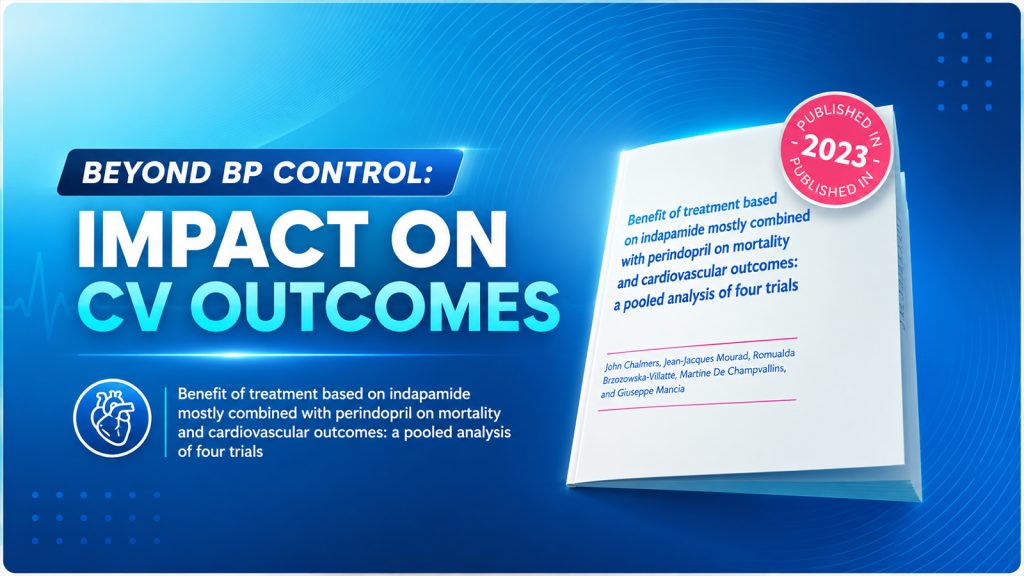 Explore the pooled analysis of four trials evaluating indapamide, mostly combined with perindopril, and its impact on mortality and cardiovascular outcomes.