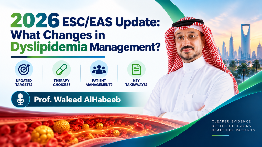 Prof. Waleed AlHabeeb highlights the 2026 focused update of the ESC/EAS Guidelines and its implications for dyslipidemia treatment and LDL-C targets.